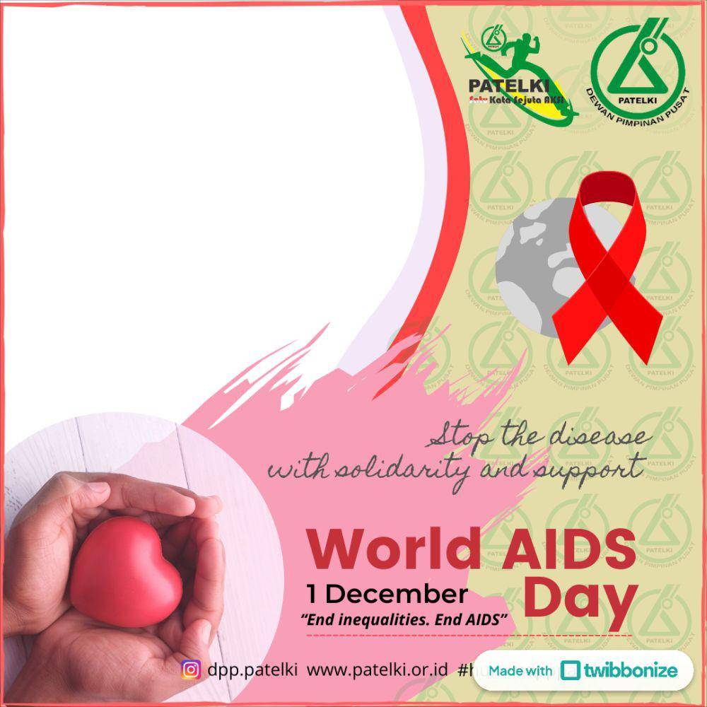 Ilustrasi Twibbonize Hari AIDS Sedunia (twibbonize.com/Cepi Sukmawijaya)