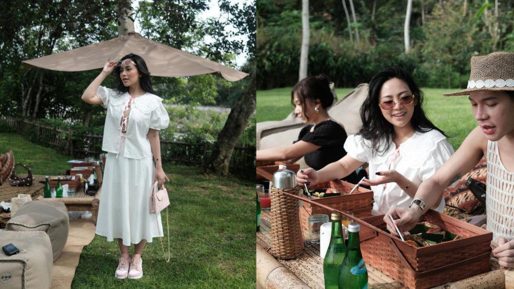 8 Potret Rachel Vennya Piknik di Tepi Sungai Progo, Suasananya Tenang!