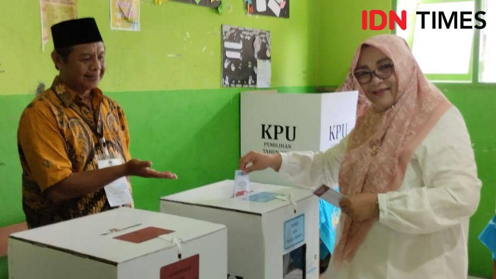 Lintarti mengaku soal hasil semua serahkan pada Tuhan, Kamis (27/11/2024).(IDN Times/Cokie Sutrisno)