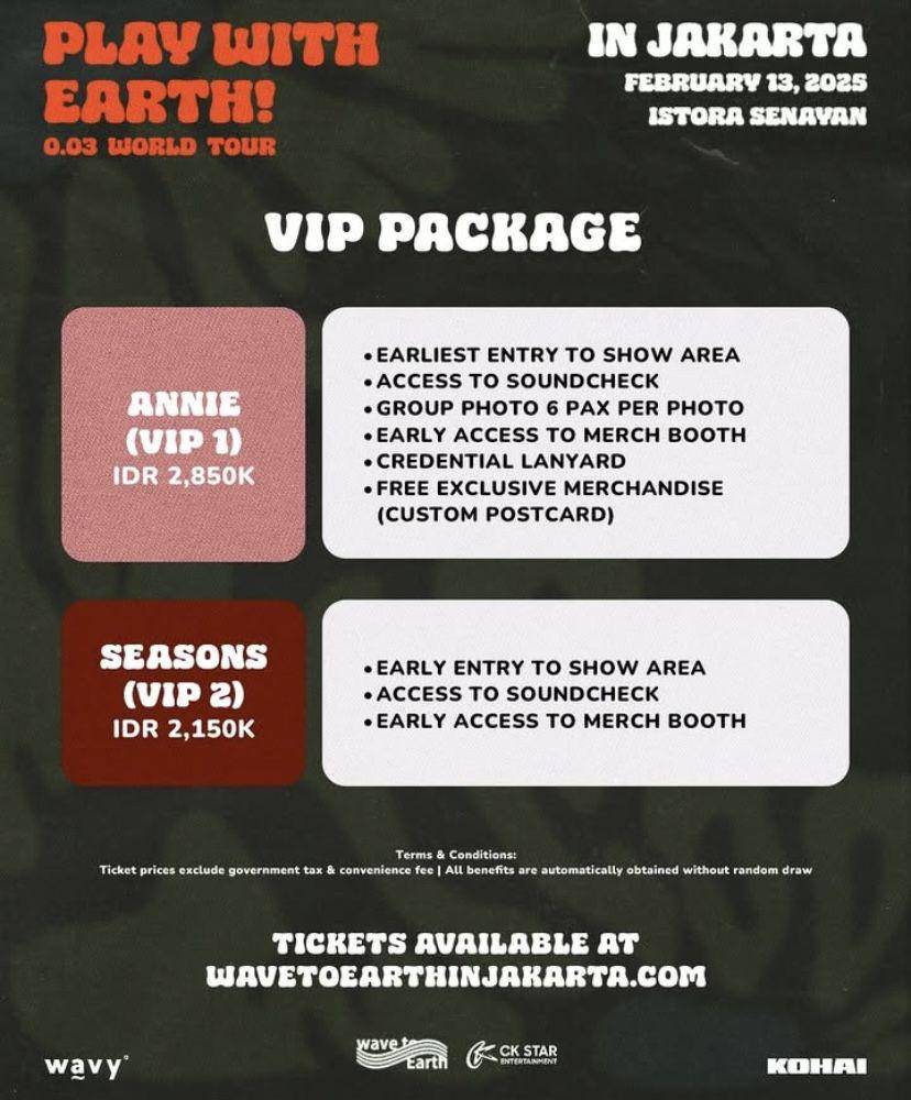 harga tiket konser wave to earth di Jakarta dan cara belinya (Instagram.com/ckstar.id)