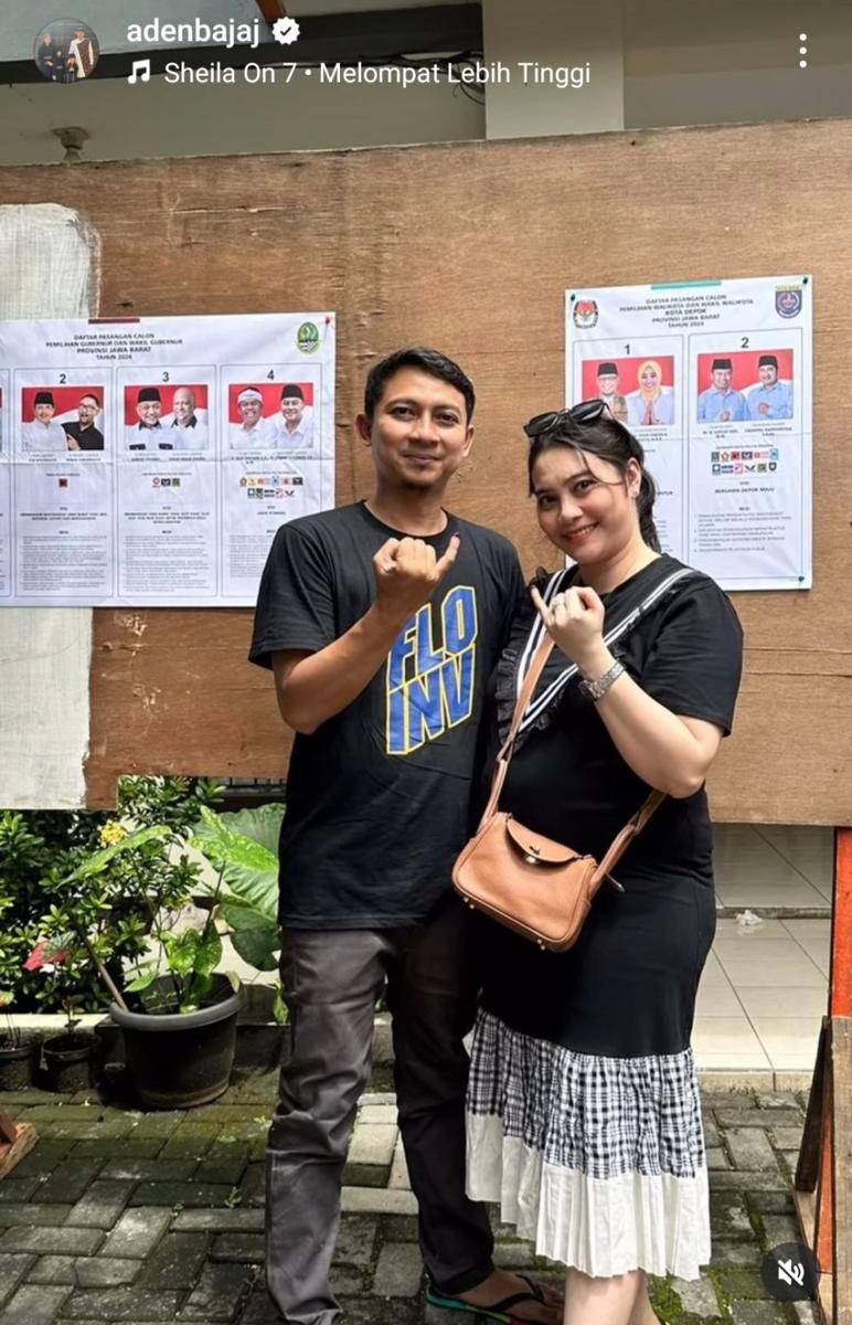 Artis Indonesia Nyoblos Pilkada 2024 (Instagram.com/adenbajaj)