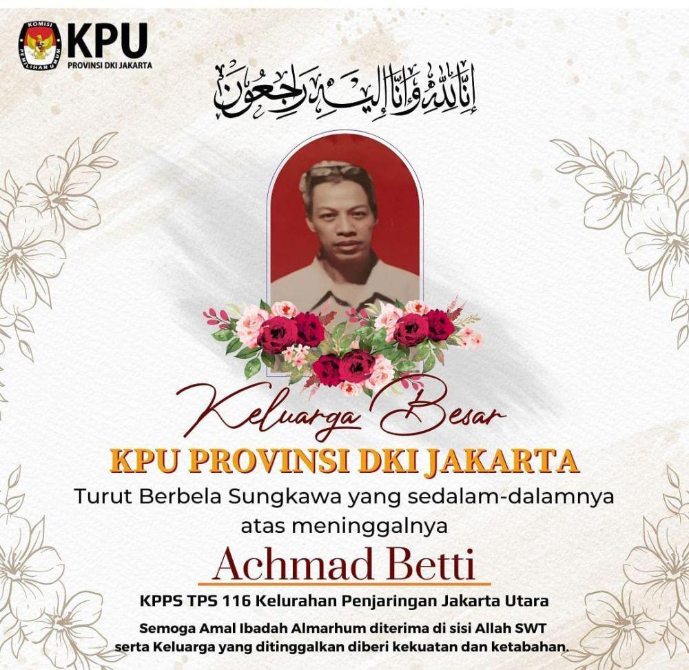 Petugas KPPS di Jakarta Utara Meninggal Dunia saat Bertugas