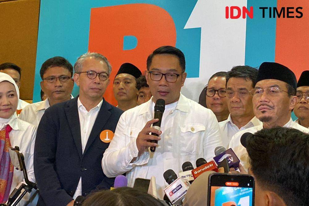 Konpers pasangan calon gubernur dan wakil gubernur Jakarta nomor urut 1, Ridwan Kamil-Suswono jelang hasil quick count pada Rabu (27/11/2024). (IDN Times/Tata Firza)