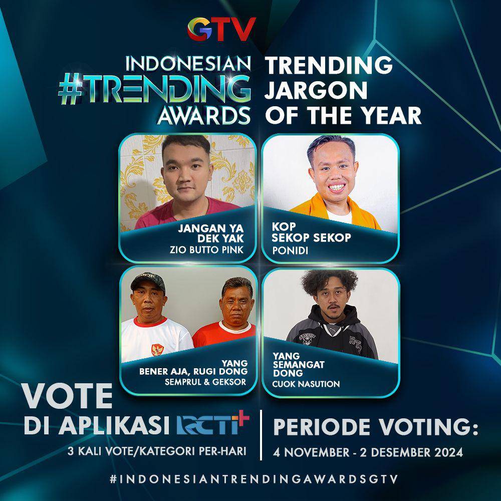 Nominasi Indonesia Trending Awards 2024 (Instagram.com/officialgtvid)