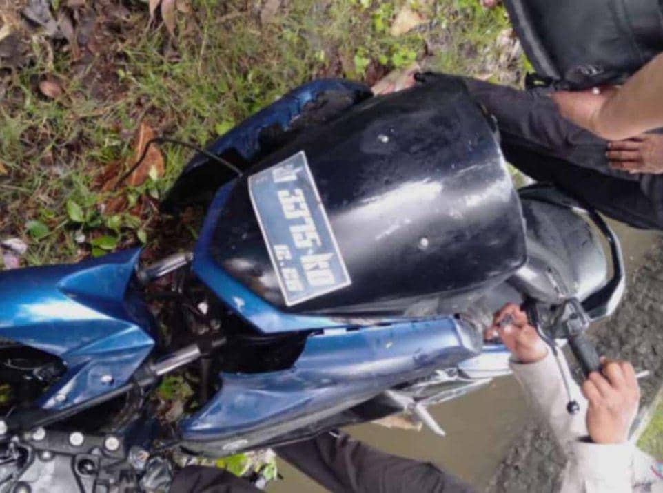 Sepeda motor milik korban yang ditemukan di Sungai Winongo Kecil, Jalan Samas.(Dok.Istimewa)