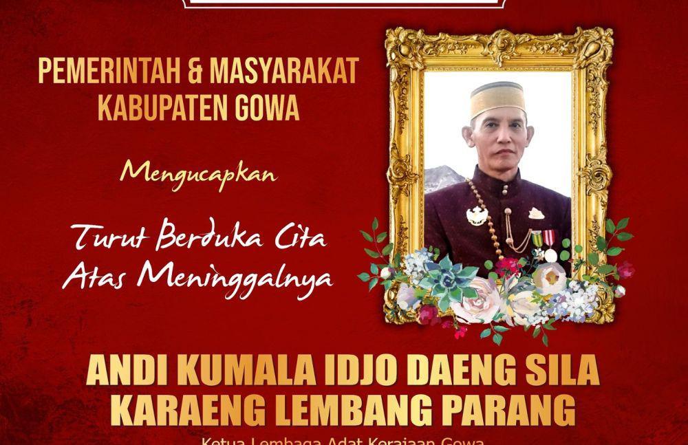 Raja ke-38 Gowa Meninggal Dunia, Pemakaman Direncanakan di Katangka