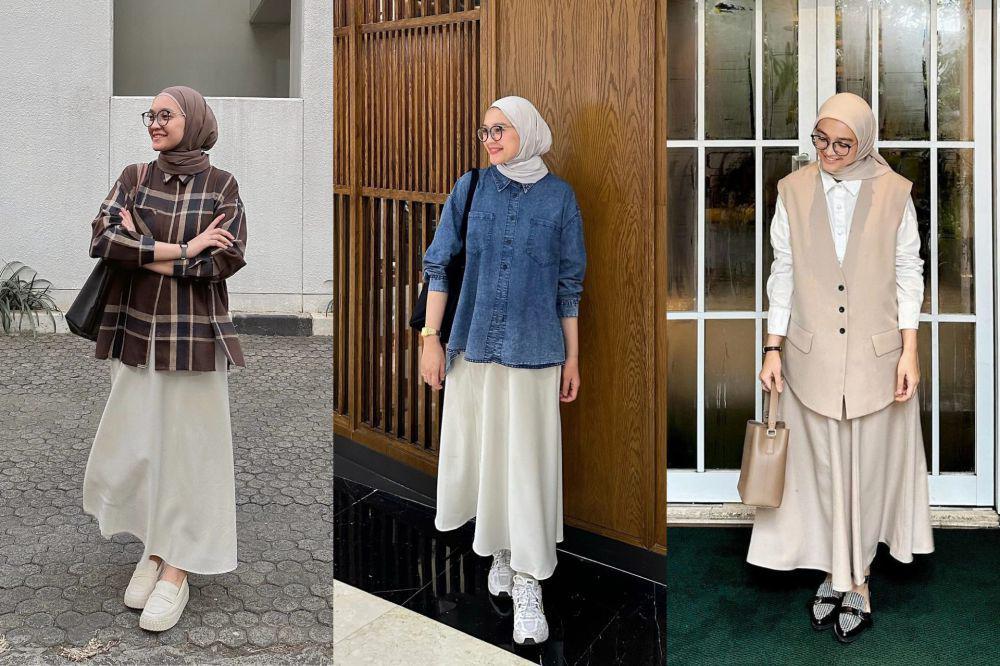 9 Ide Styling Kemeja dan Rok ala Alaeka Bachir, Kece buat Ngantor!