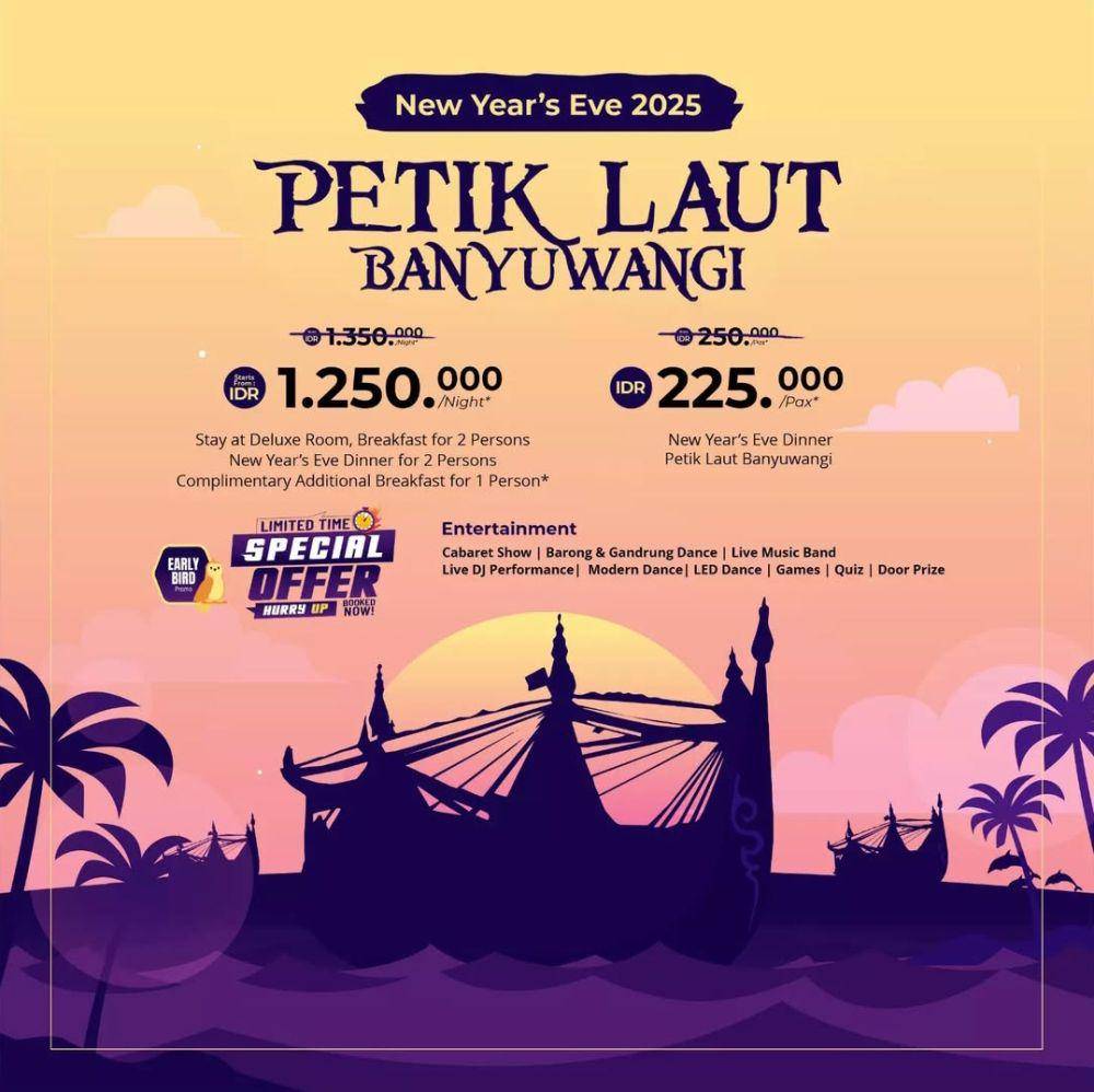 Poster event new years El Hotel Banyuwangi. Instagram.com/elhotelbanyuwangi