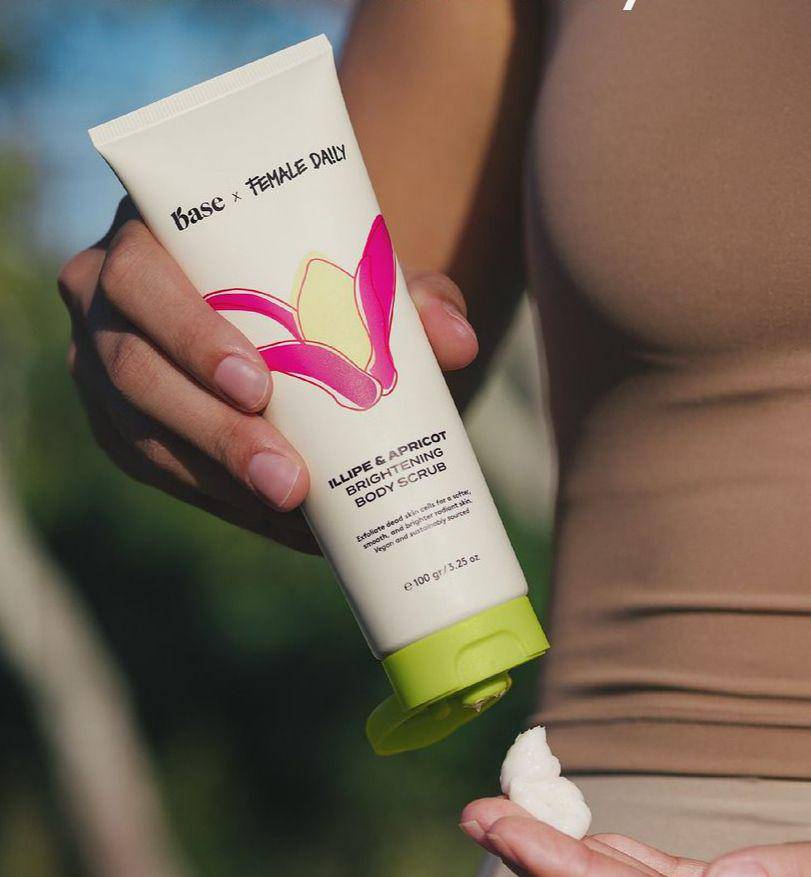 BASE x Female Daily Illipe & Apricot Brightening Body Scrub (instagram.com/itsmybase)