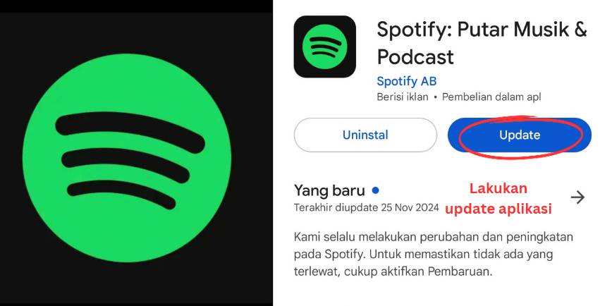 cara update aplikasi Spotify (dok. pribadi/Diyah Esti Cahyo Pertiwi)