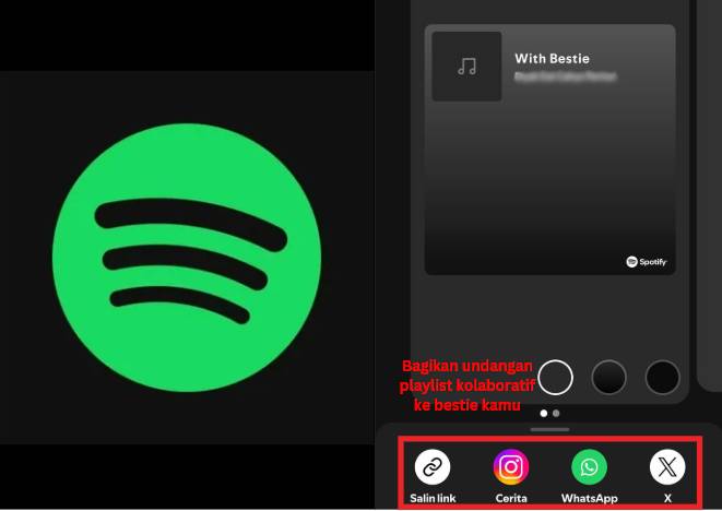 cara membagikan undangan playlist kolaboratif (dok. pribadi/Diyah Esti Cahyo Pertiwi)