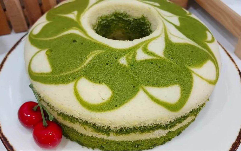 ilustrasi bolu kempus-kempus matcha (YouTube.com/Ryanares Kitchen)