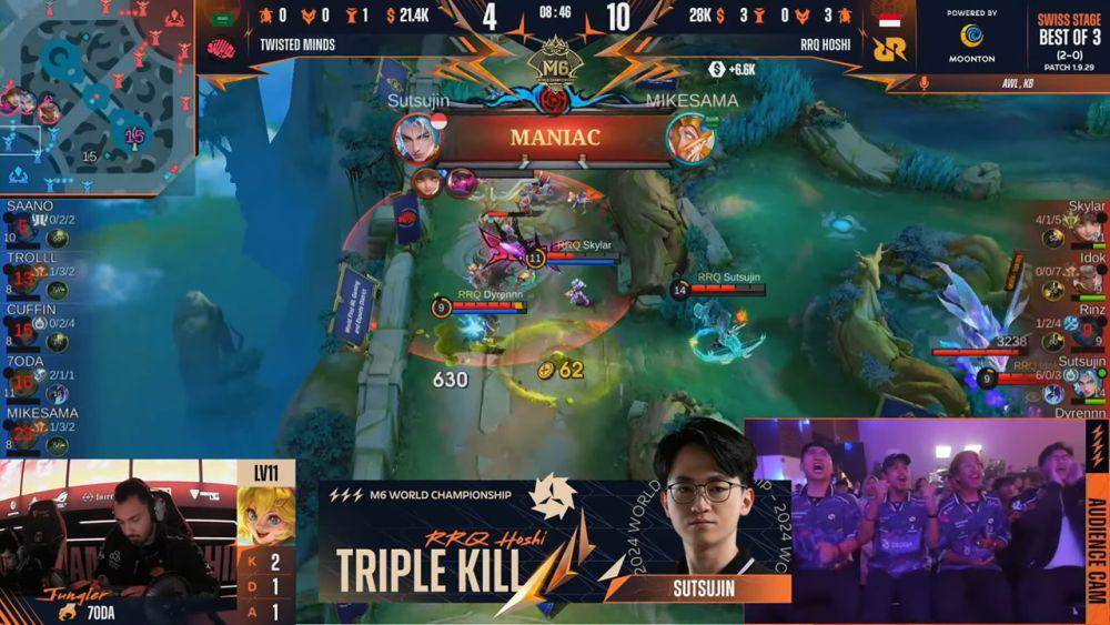 Sutsujin berhasil mendapat Maniac dalam babak final melawan Twisted Minds. (youtube.com/MPL Indonesia)