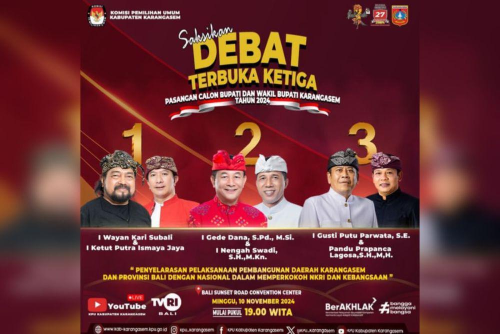 Para kandidat Cabup-Cawabup Karangasem dalam Pilkada 2024. (Dok. KPU Karangasem)