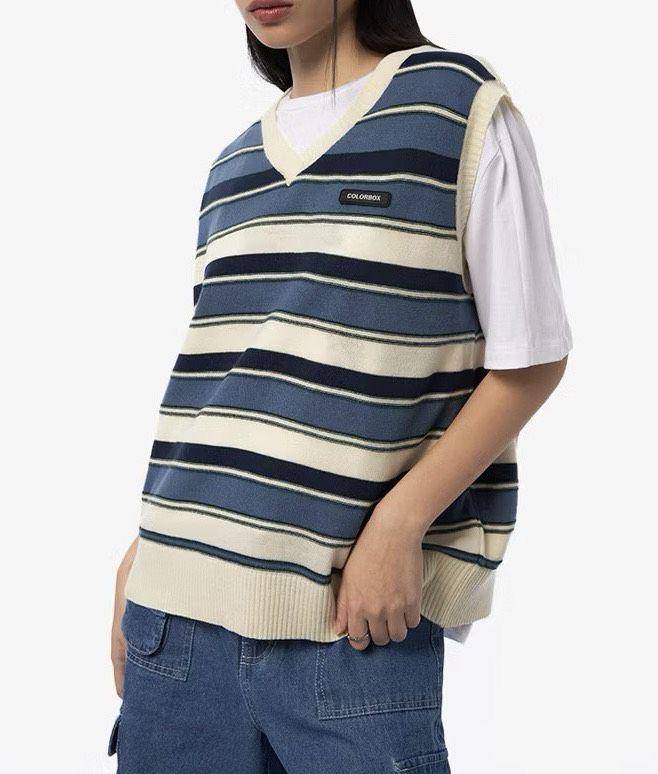 Multicolor Striped Vest (shopee.co.id/colorbox official shop)
