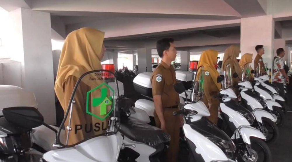 Motor yang dibagikan oleh Pemkot Bandar Lampung, sebagai Pusling. (IDN Times/Muhaimin)