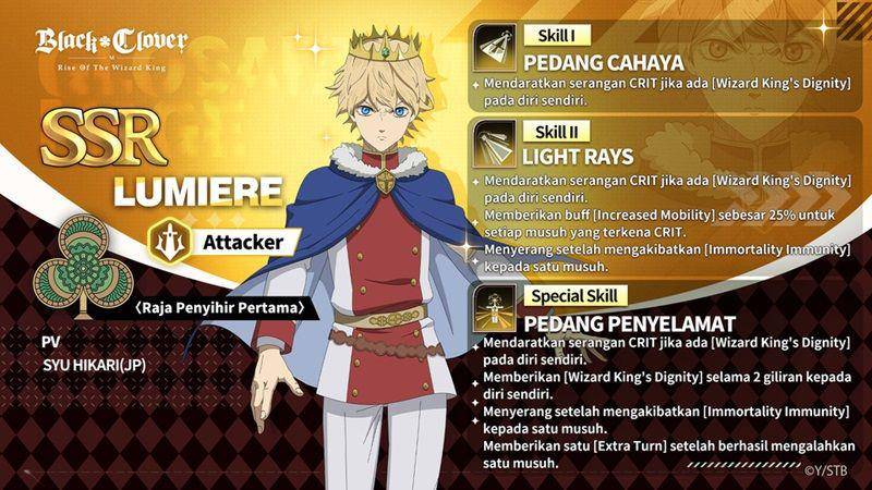 Begini Kekuatan Karakter SSR  Lumiere di Black Clover M!