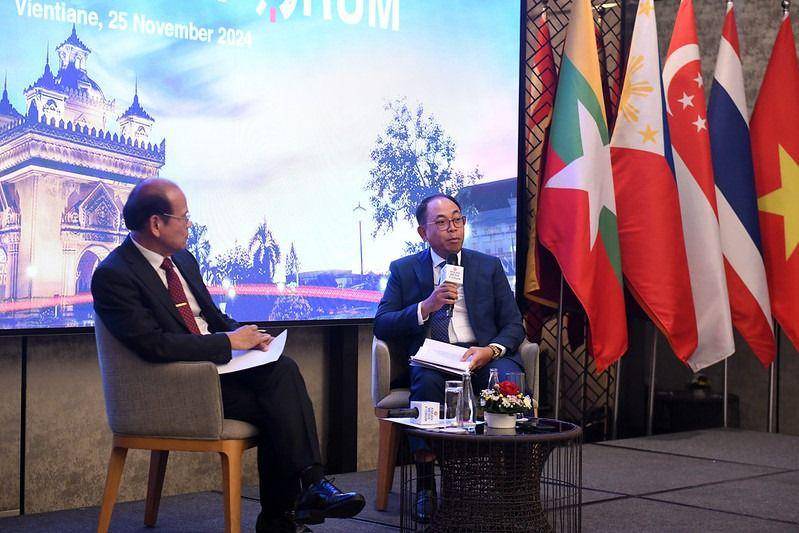 Direktur Jenderal Departemen ASEAN Kementerian Luar Negeri Laos, Chatoulong Bouasisavath, dalam ASEAN Media Forum 2024 (dok. ASEAN Secretariat/Fitriana Valencia)