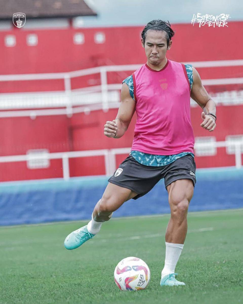 Pemain Persita Tangerang saat berlatih di Stadion Soeprijadi.instagram.com/persita.official