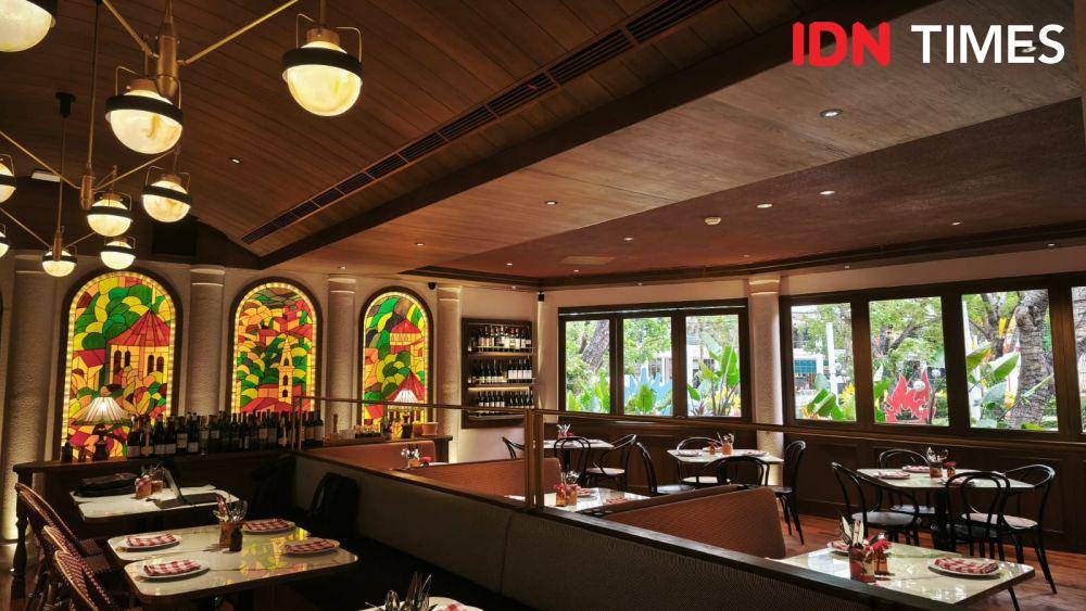 Potret suasana di Osteria Gia Central Park, Jakarta (IDN Times/Dhiya Awlia Azzahra)
