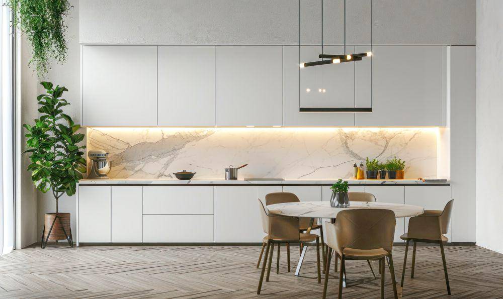 ruang  makan simpel minimalis modern (vecteezy.com/yganko)