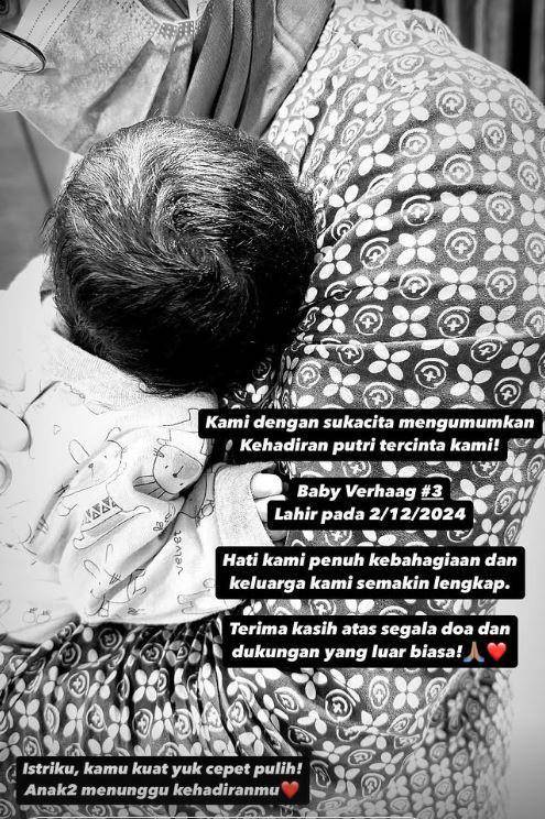 Jessica Iskandar melahirkan anak ketiga (Instagram.com/v.andrianto)