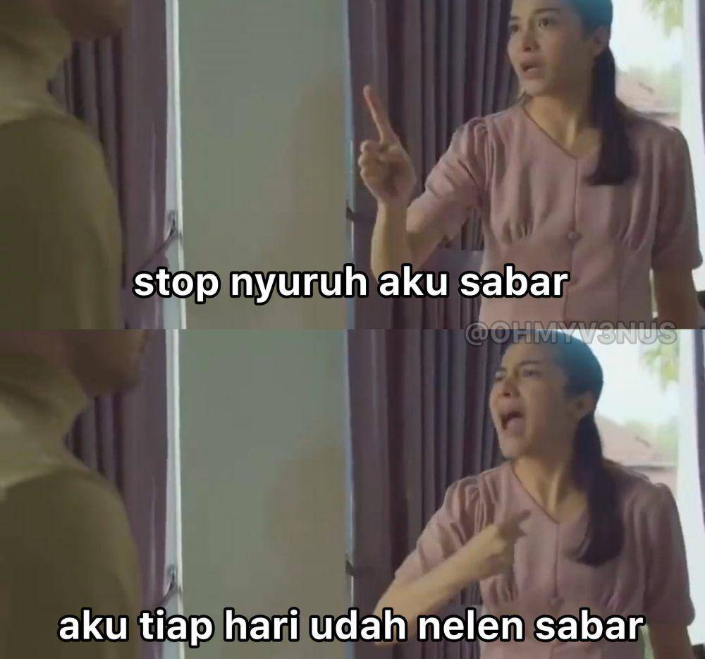 meme disuruh sabar (x.com/OHMYV3NUS)