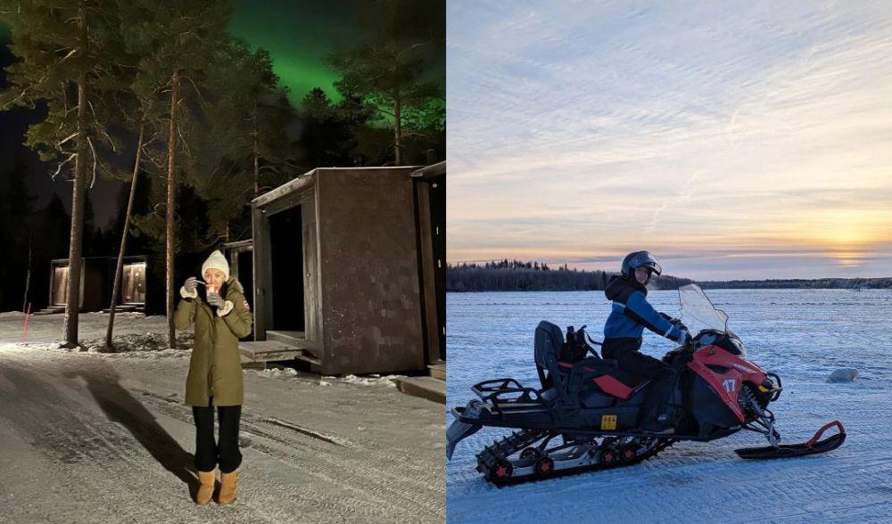 7 Potret Raline Shah di Finlandia, Berburu Aurora dengan Rusa Kutub!