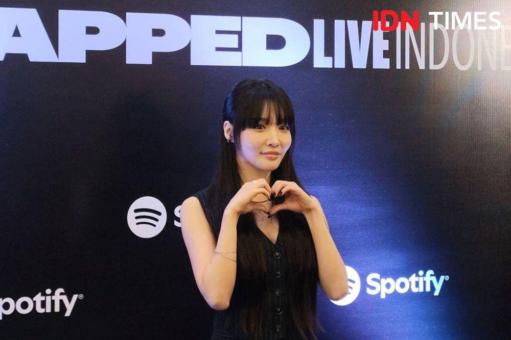 Chungha di acara Spotify Wrapped Indonesia 2024, Kamis (5/12/2024) (dok. IDN Times/Shandy Pradana)