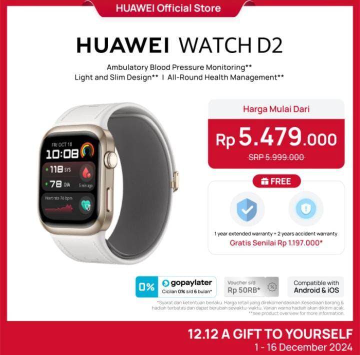 Huawei Watch D2 (tokopedia.com/HUAWEI Official Store)