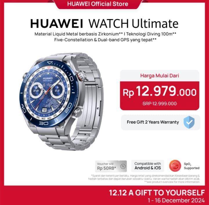 Huawei Watch Ultimate (tokopedia.com/HUAWEI Official Store)
