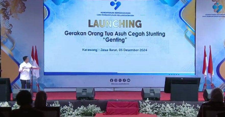 Menteri Kemendukbangga, Wihaji, saat meluncurkan secara resmi program GENTING, Kamis (5/12/2024)/Istimewa