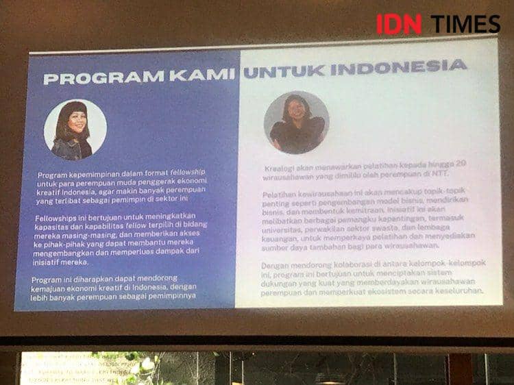 Jabaran misi dan program yang akan dibawakan oleh Desy Bachir dan Hanna Keraf setelah mengikuti Eisenhower Fellowship di Amerika Serikat. 4 Desember 2024. (IDN TImes/Hani Safanja)