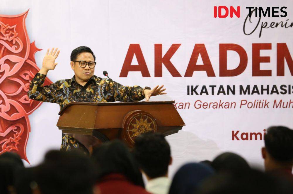 Ketua Umum PKB Abdul Muhaimin Iskandar alias Cak Imin menghadiri akademi politik Ikatan Mahasiswa Muhammadiyah. (Dok. PKB).