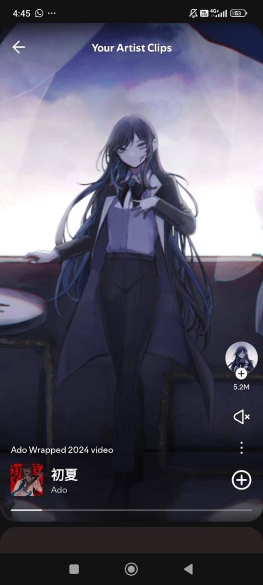 Screenshot Fahrul Razi untuk pesan Ado dari Spotify Wrapped 2024-nya. (Dok. Spotify, Duniaku.com/Fahrul Razi Uni Nurullah)