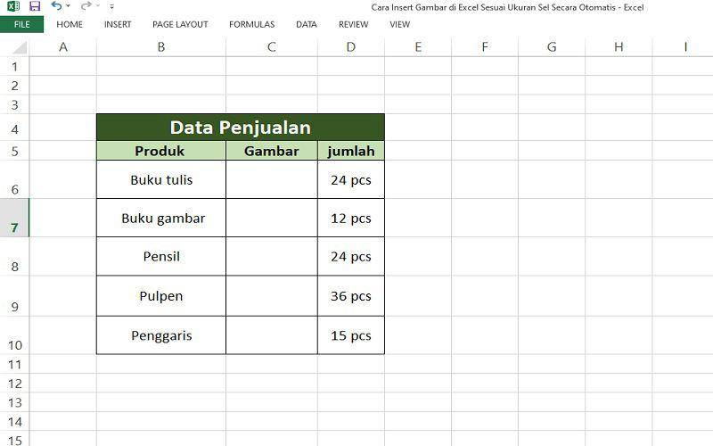 cara insert gambar di Excel sesuai ukuran sel (dok. pribadi/Jubaedah Haryani)