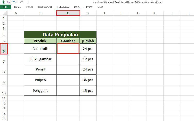 cara insert gambar di Excel sesuai ukuran sel (dok. pribadi/Jubaedah Haryani)