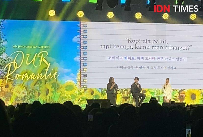 potret fan meeting Jung Hae In "Our Time" di Balai Kartini, Jakarta, Sabtu (7/12/2024) (dok. IDN Times/Rani Asnurida)