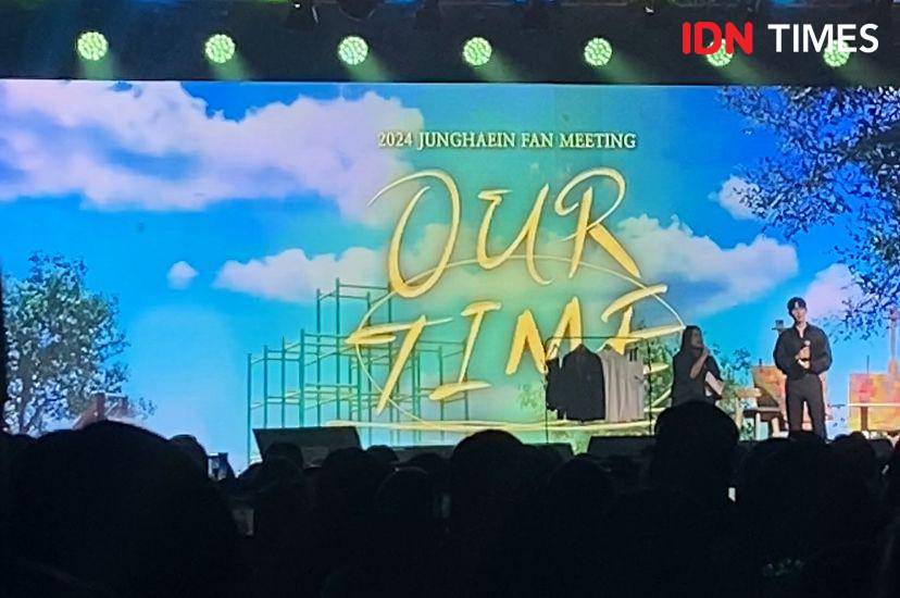 potret fan meeting Jung Hae In "Our Time" di Balai Kartini, Jakarta, Sabtu (7/12/2024) (dok. IDN Times/Rani Asnurida)
