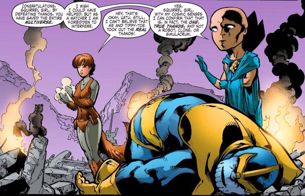 Squirrel Girl mengalahkan Thanos (dok. Marvel Comics)