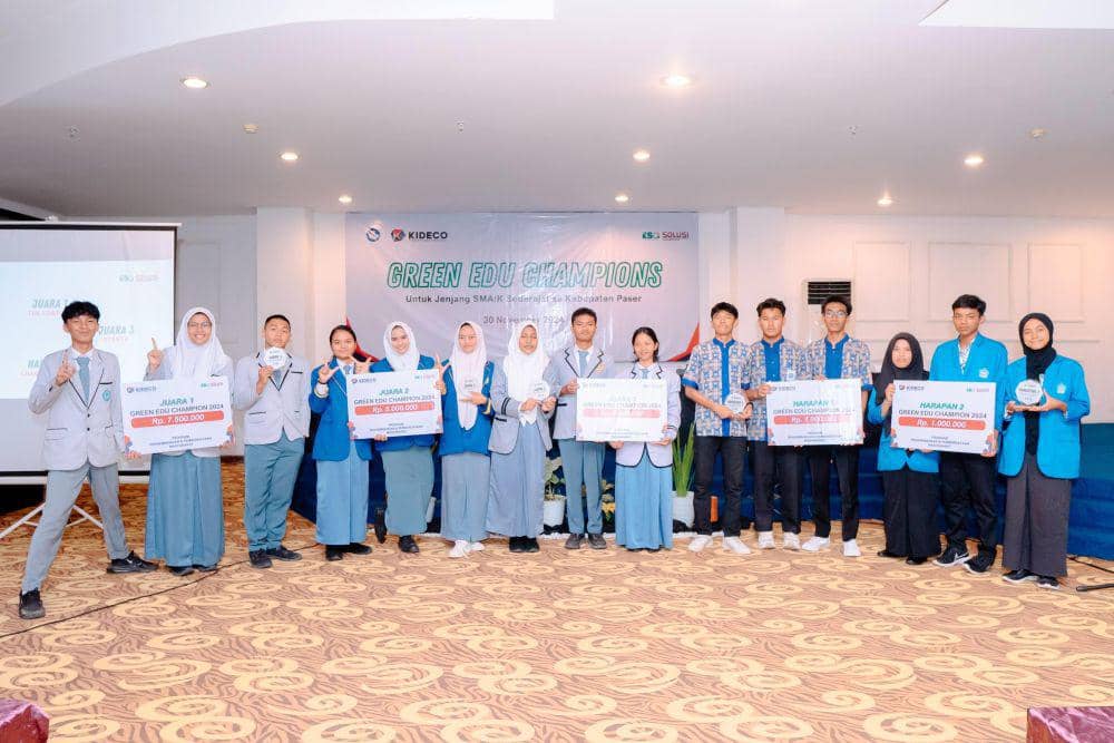 Siswa SMA dan SMK di Kabupaten Paser, Kalimantan Timur, antusias mengikuti ajang Green Edu Champion 2024 yang digelar di Hotel Kyriad Sadurengas, Sabtu (30/11/2024). Foto Kideco