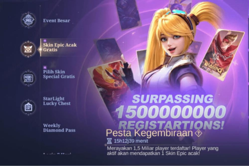 Event Pesta Kegembiraan di Mobile Legends, Free Random Skin Epic