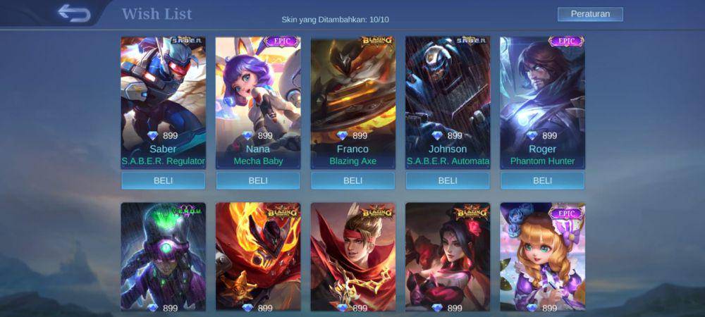 skin epic acak di event Pesta Kegembiraan Mobile Legends (dok. Moonton/Mobile Legends: Bang Bang)