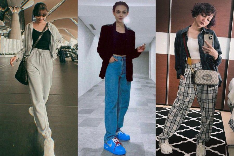 7 Padu Padan Outfit Pakai Sneakers ala Rina Nose, Koleksinya Beragam