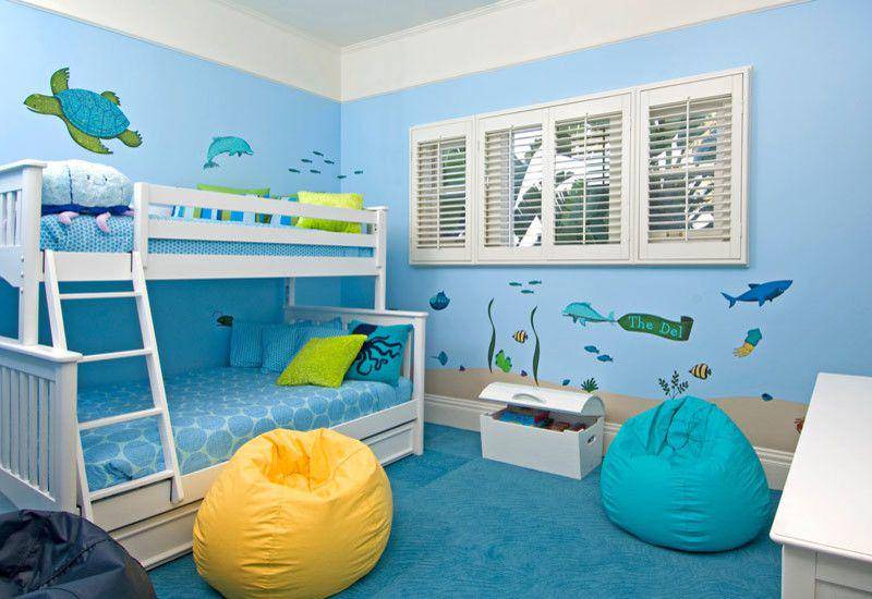 ilustrasi kamar tidur bertema laut (houzz.com)