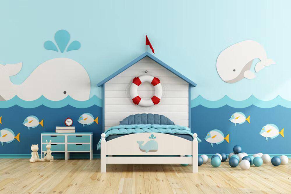 ilustrasi kamar anak bertema laut (livespace.com)
