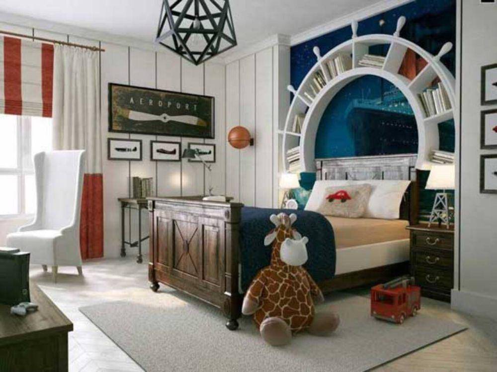 ilustrasi kamar tidur bertema laut (woohome.com)