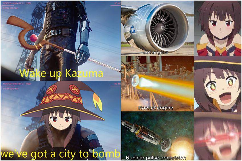 kolase potret meme Megumin (reddit.com/user/FilmSanXd | reddit.com/user/Rounpositron)