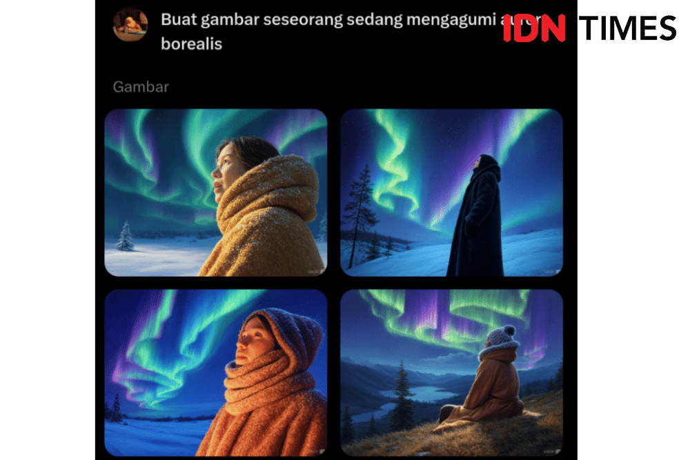 Ilustrasi gambar yang dihasilkan Aurora (IDN Times/Misrohatun)