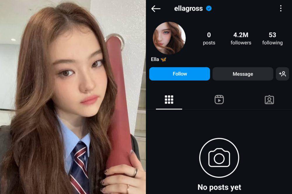 Ella MEOVV dan akun Instagram pribadinya (instagram.com/meovv | instagram.com/ellagross)